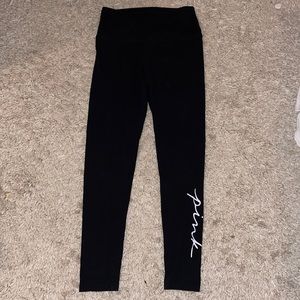 Pink Victoria’s Secret black leggings